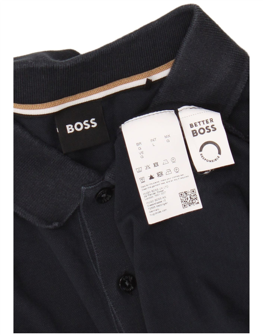 Hugo Boss Herren-Poloshirt, mittelmarineblaue Baumwolle