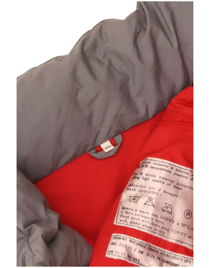 Wattierte Vintage-Herrenjacke mit Kapuze, UK 44 2XL, graues Polyester