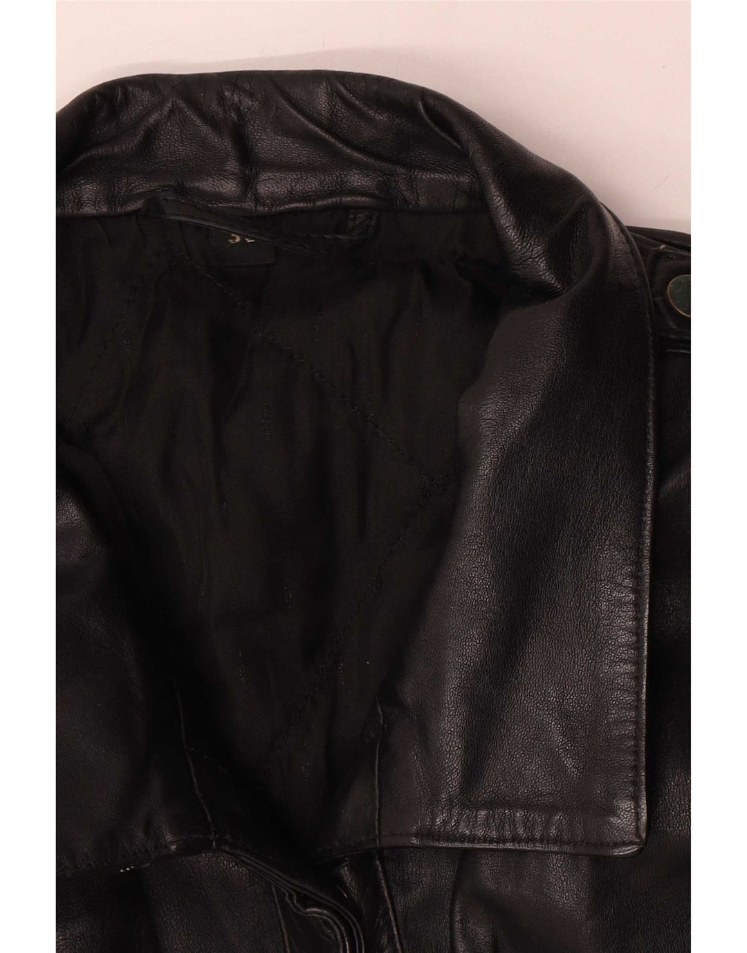 Vintage Damen Übergroße Lederjacke EU 36 Kleines schwarzes Leder