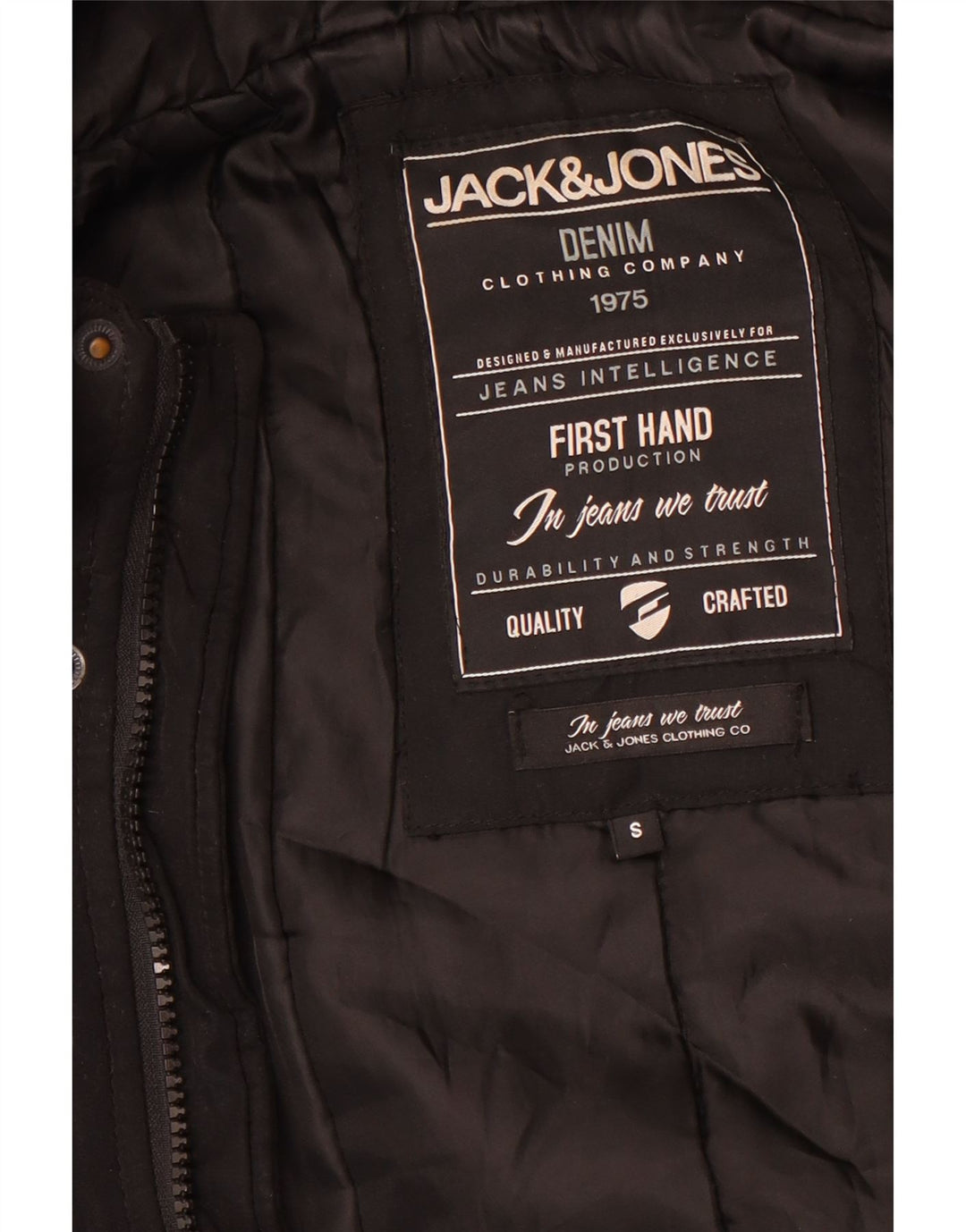 Jack & Jones Herren-Bomberjacke mit Kapuze, Größe 36, Schwarz