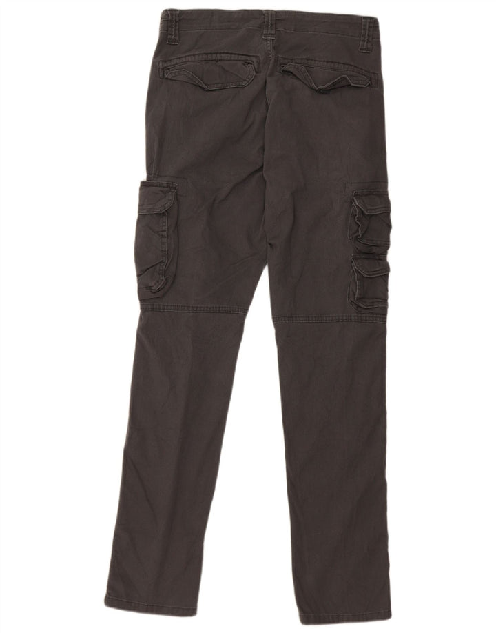 WRANGLER Herren-Cargohose mit normaler Passform, schmal zulaufend, W30 L32, graue Baumwolle