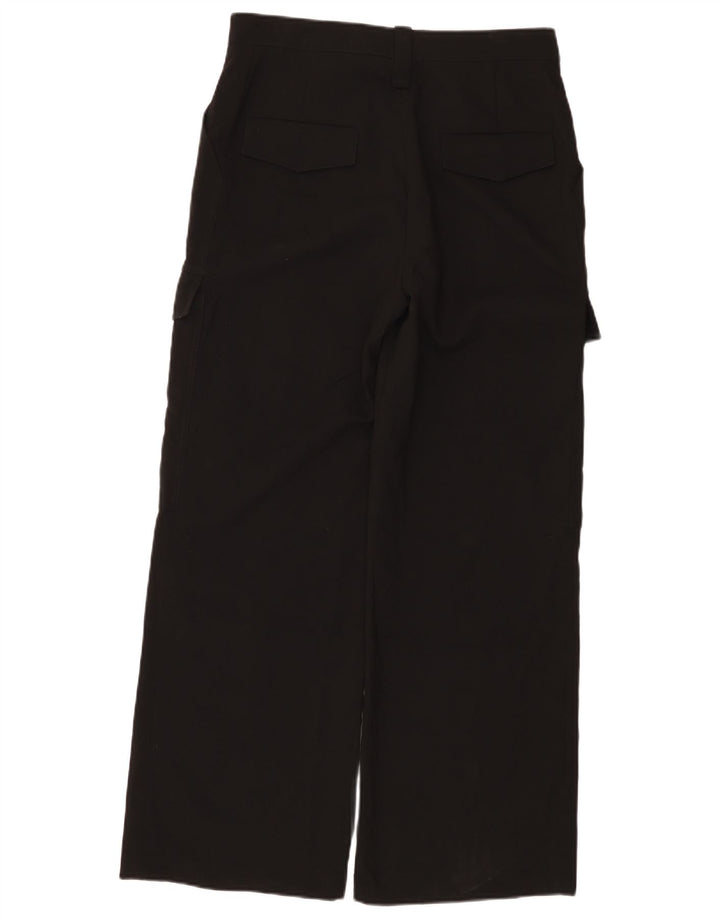 Zara Damen-Cargohose mit weitem Bein, mittelgroß, W28, L30, Schwarz