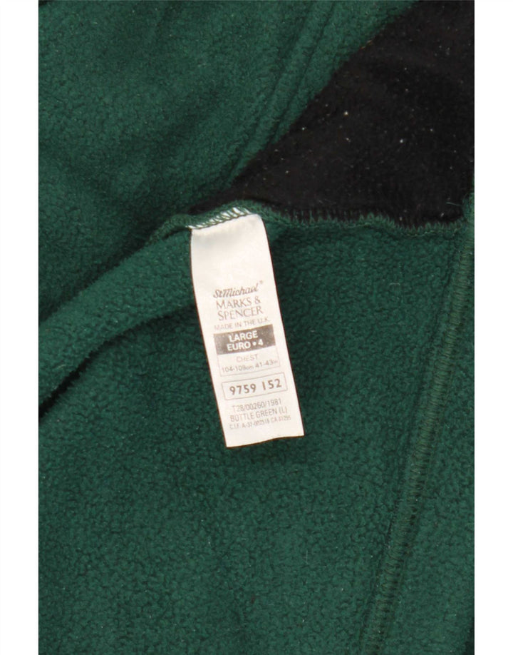 Marks & Spencer Herren Fleecejacke UK 40 Large Grün Polyester