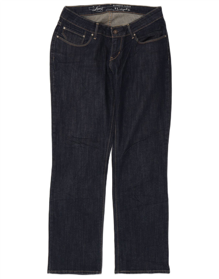 LEVI'S Damen Straight Jeans W31 L30 Marineblaue Baumwolle