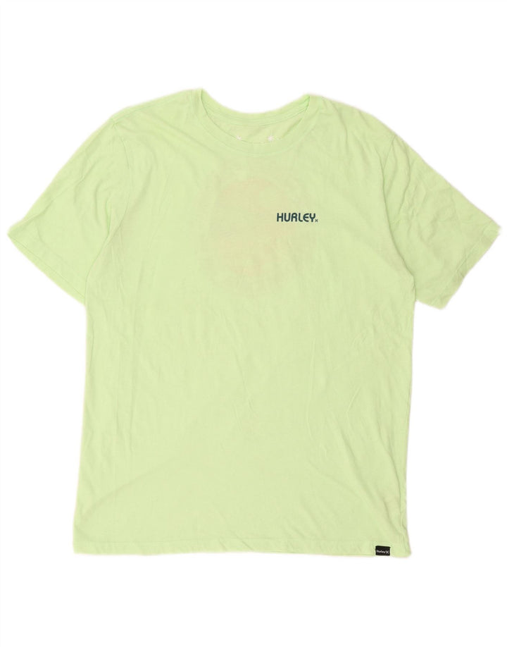 Hurley Herren Grafik-T-Shirt-Oberteil aus mittelgrüner Baumwolle