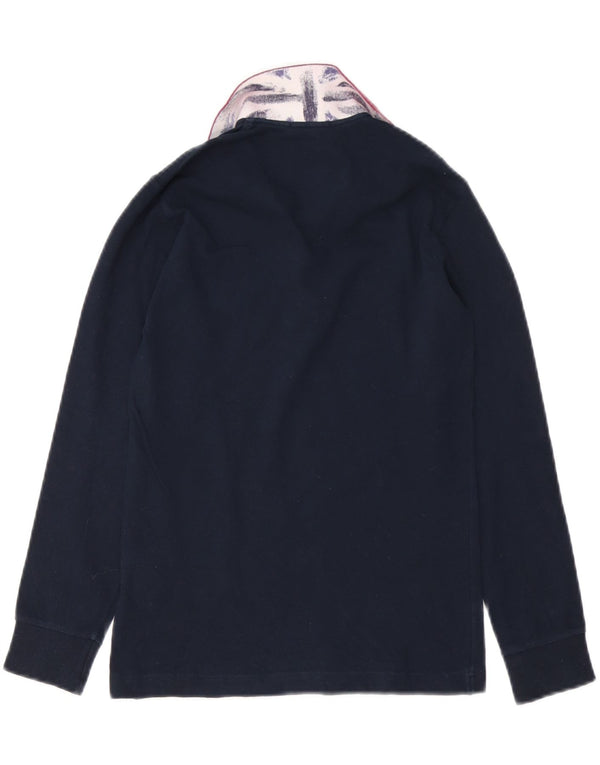 Fred Perry Langarm-Poloshirt für Jungen, 9–10 Jahre, Marineblau, Farbblock