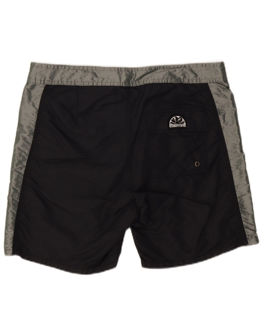 SUNDEK Herren-Badeshorts mit Grafik, Mittelschwarzes Colourblock-Nylon