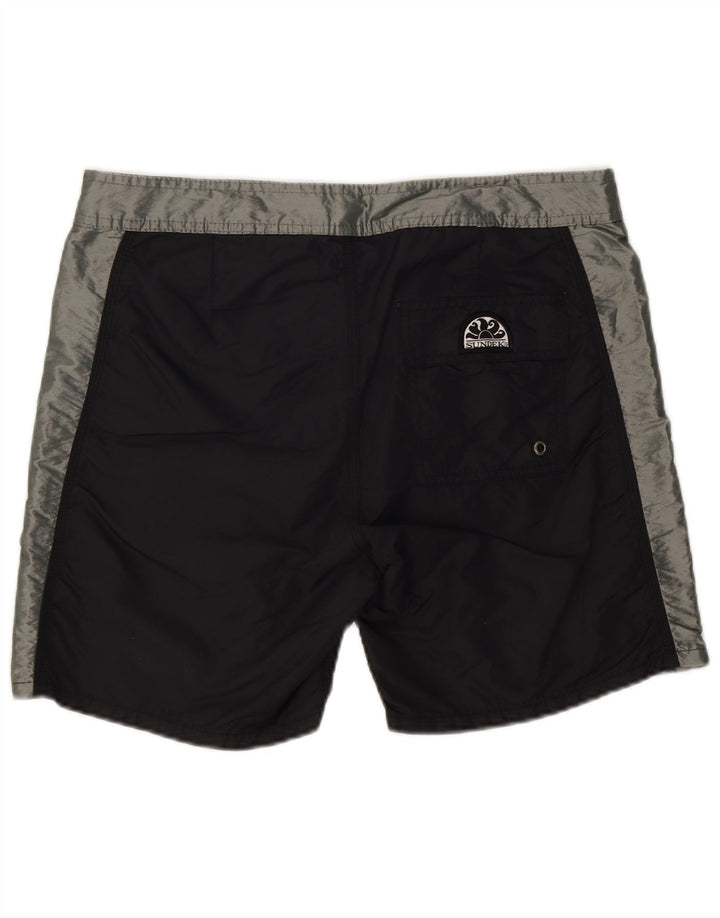 SUNDEK Herren-Badeshorts mit Grafik, Mittelschwarzes Colourblock-Nylon