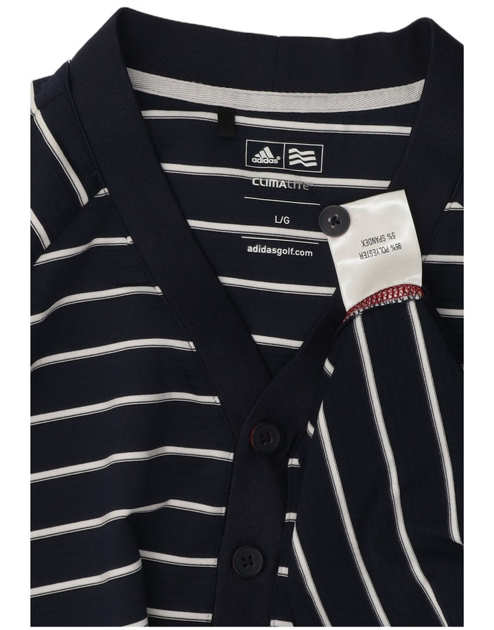 Adidas Herren Climalite Sweatshirt, Pullover, groß, marineblau, gestreift, Polyester