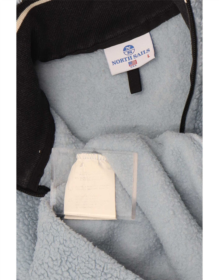 North Sails Herren-Fleecepullover mit Reißverschluss am Hals, großes, blaues Polyester
