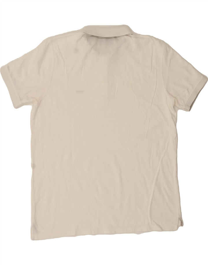 GUESS Mens Slim Fit Polo Shirt XL White Vintage Guess and Second-Hand Guess from Messina Hembry 