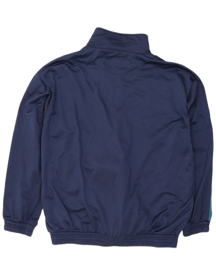 Vintage Herren Trainingsanzug Top Jacke 2XL Marineblau Colourblock Polyester
