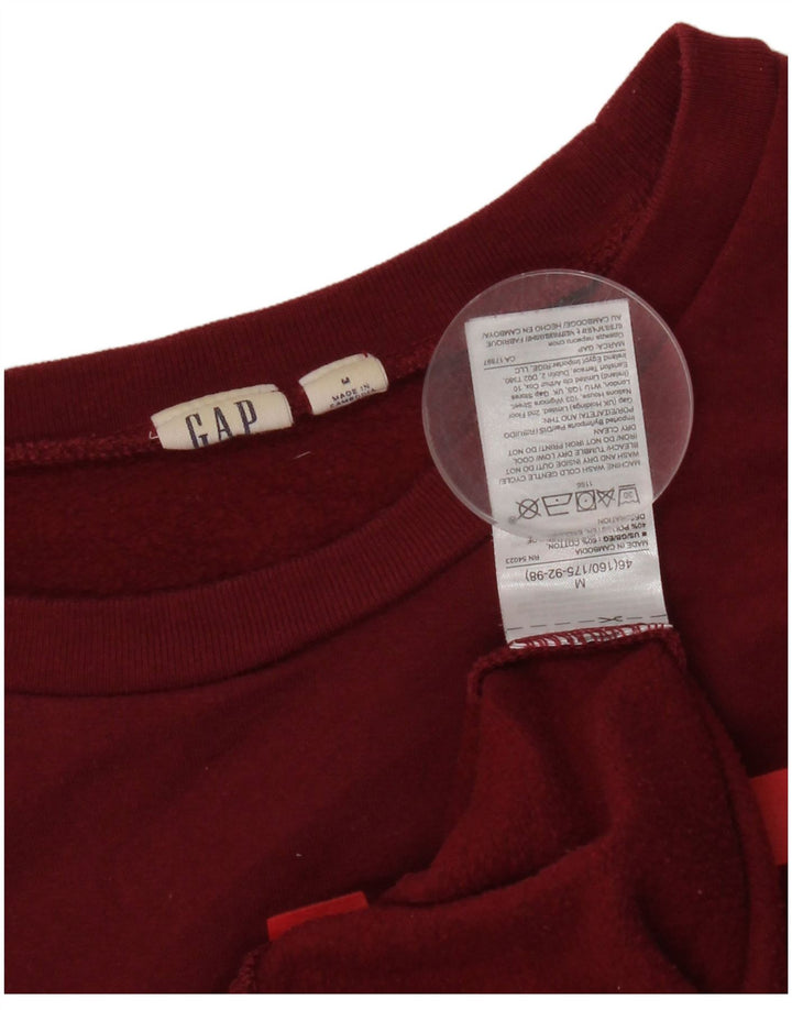 Gap Damen Grafik-Sweatshirt-Pullover, UK 14, mittlere Burgunderrote Baumwolle