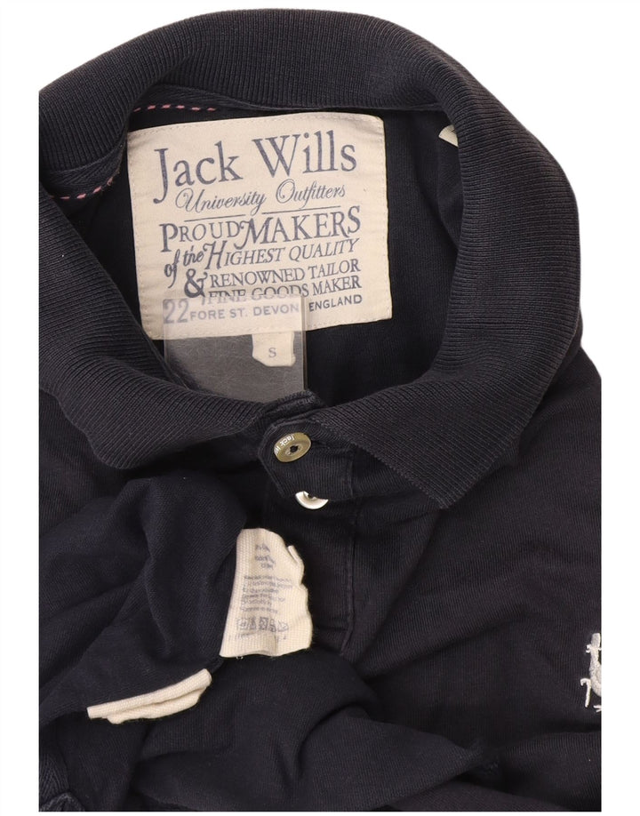 Jack Wills Herren-Poloshirt, Größe S, marineblaue Baumwolle