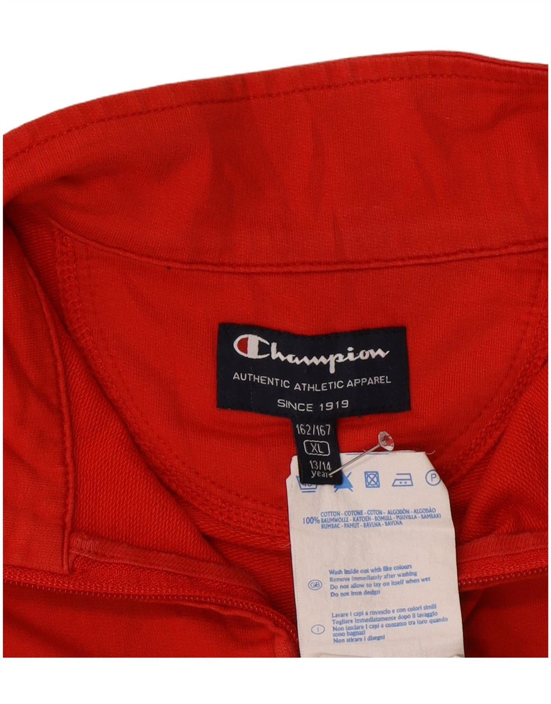 Champion Jungen-Trainingsanzugoberteil mit Grafik, 13–14 Jahre, XL, rote Baumwolle