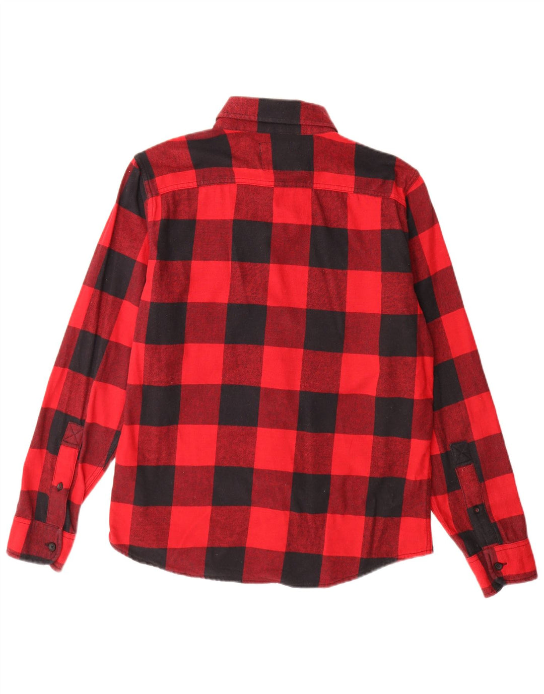 Hollister Herren-Flanellhemd aus mittelroter Gingham-Baumwolle