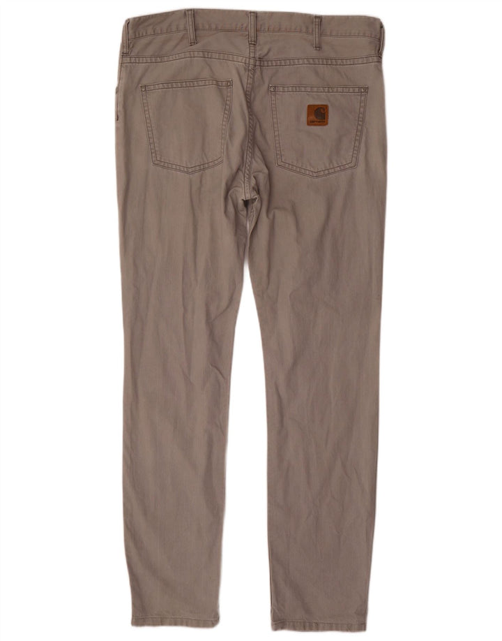 CARHARTT Herren Slim Freizeithose W36 L34 Graue Baumwolle