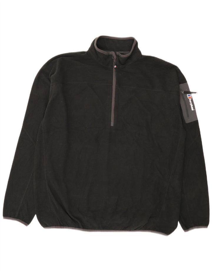 Berghaus Herren-Fleecepullover mit Reißverschluss, 2XL, Schwarz, Polyester