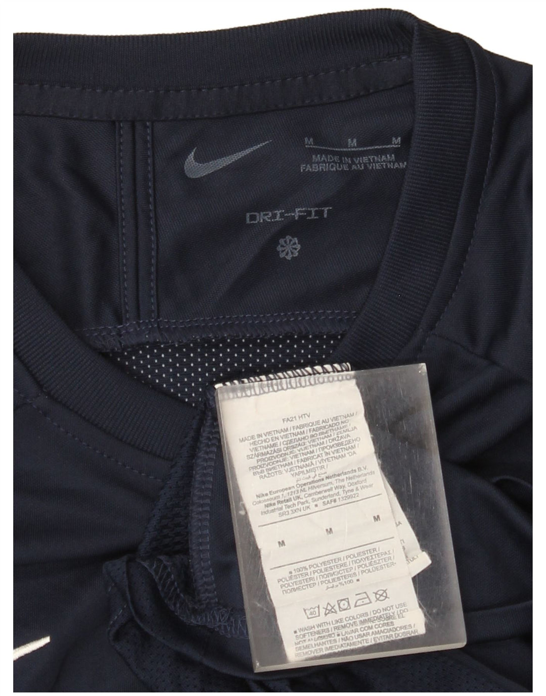 Nike Herren Dri Fit T-Shirt-Oberteil Mittelgroßes marineblaues Farbblock-Polyester