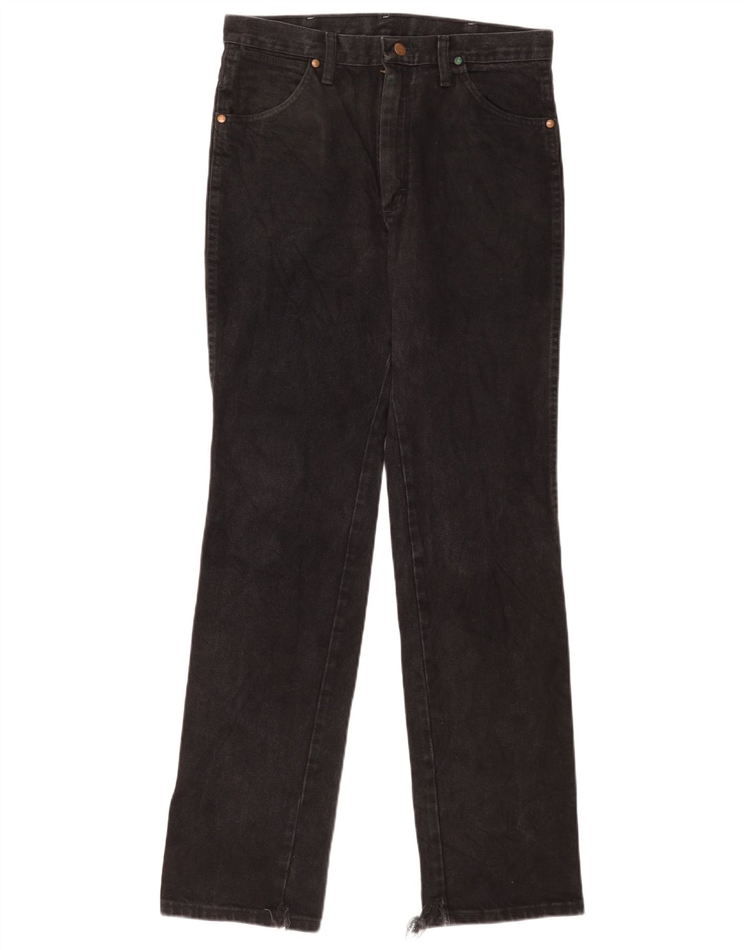Wrangler Damen Straight Jeans W31 L34 Schwarze Baumwolle