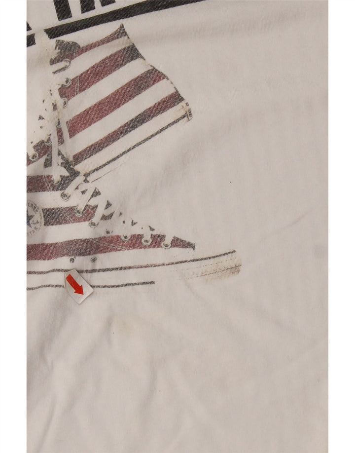 Converse Herren Chuck Taylor Graphic T-Shirt Top aus mittelweißer Baumwolle