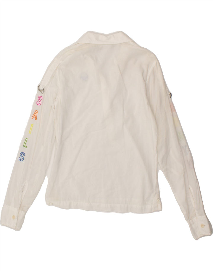 NORTH SAILS Womens Graphic Pullover Shirt UK 12 Medium White Cotton Vintage North Sails and Second-Hand North Sails from Messina Hembry 