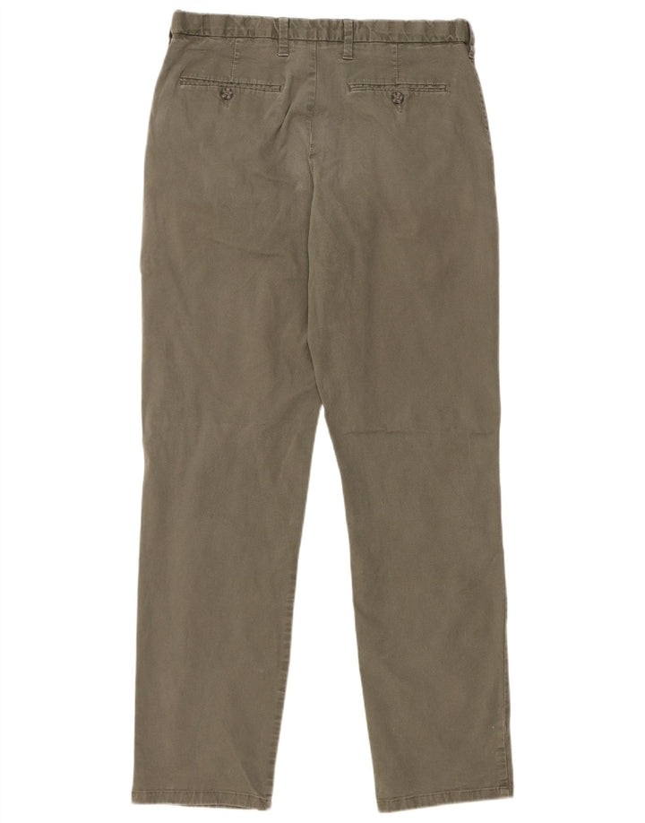 Marks & Spencer Herren-Chinohose mit normaler Passform, W34 L33, Khaki, Baumwolle