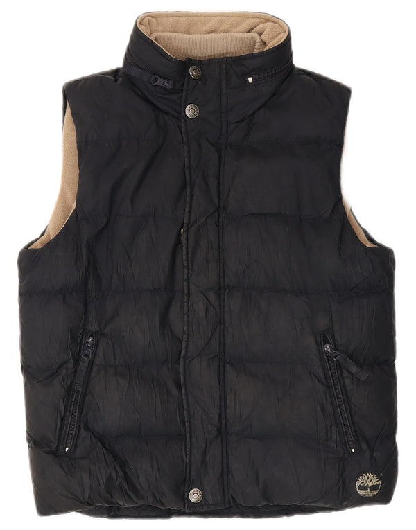Timberland Jungen wattierte Weste mit grafischer Kapuze, 9–10 Jahre, marineblaues Polyester