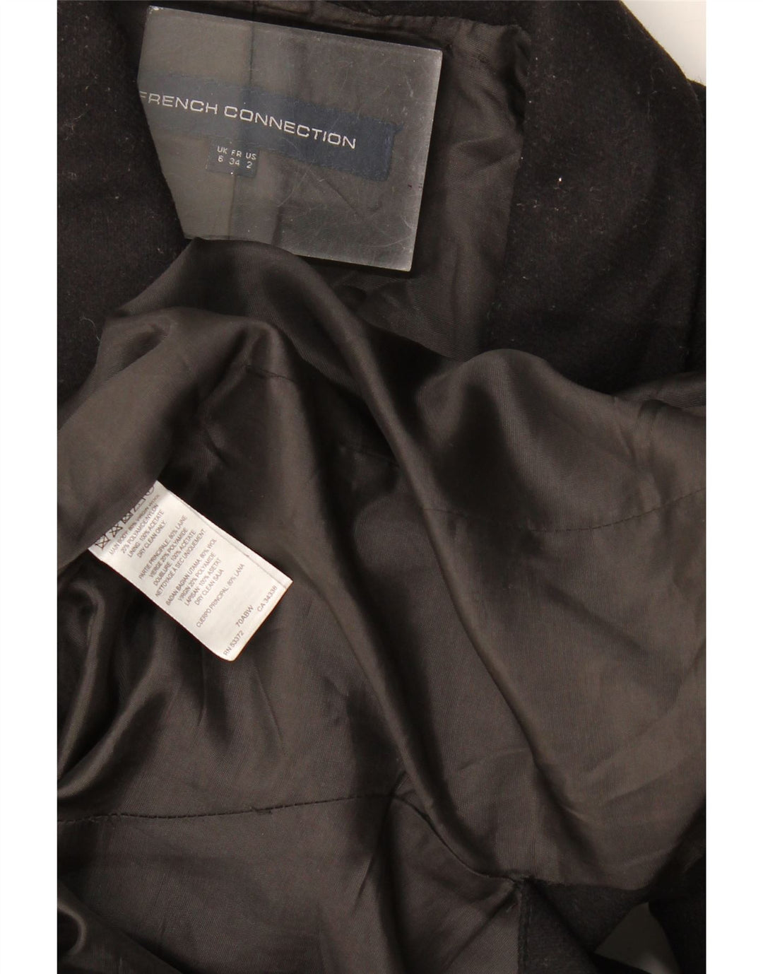 French Connection Damen-Blazer, übergroß, lang, Gr. 6, XS, Schwarz