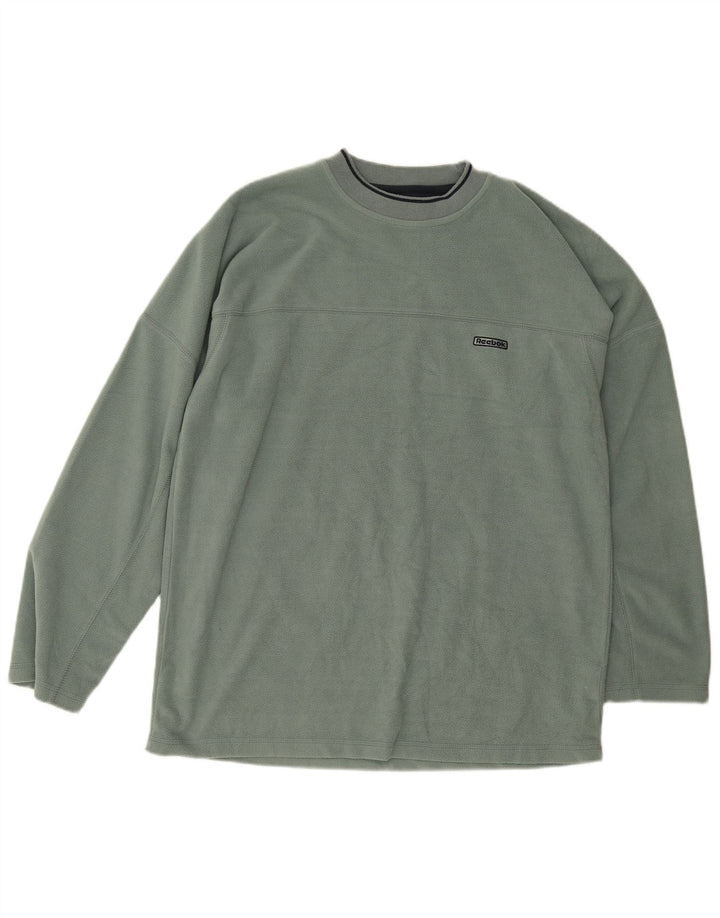 Reebok Herren Fleecepullover UK 40 Mittelgrünes Polyester