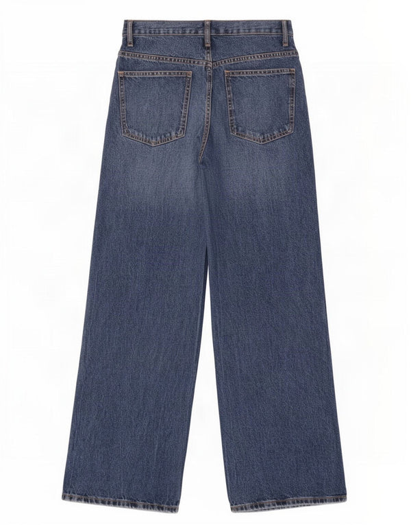 Zara Damen-Jeans mit weitem Bein, EU 36, XS, W26, L32, Blau
