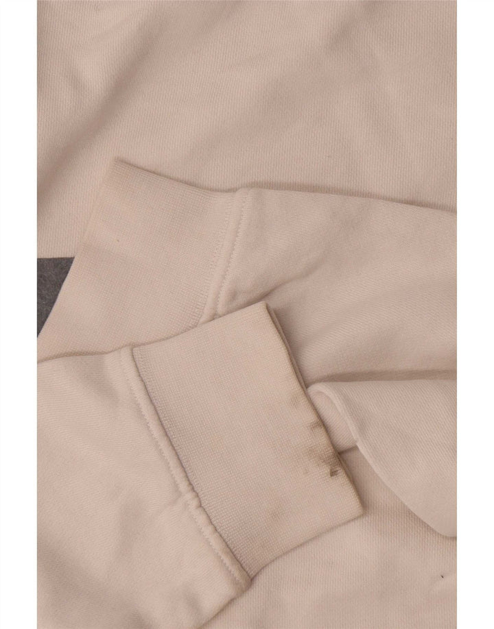 Zara Herren-Sweatshirt-Pullover, groß, weiße Colourblock-Baumwolle