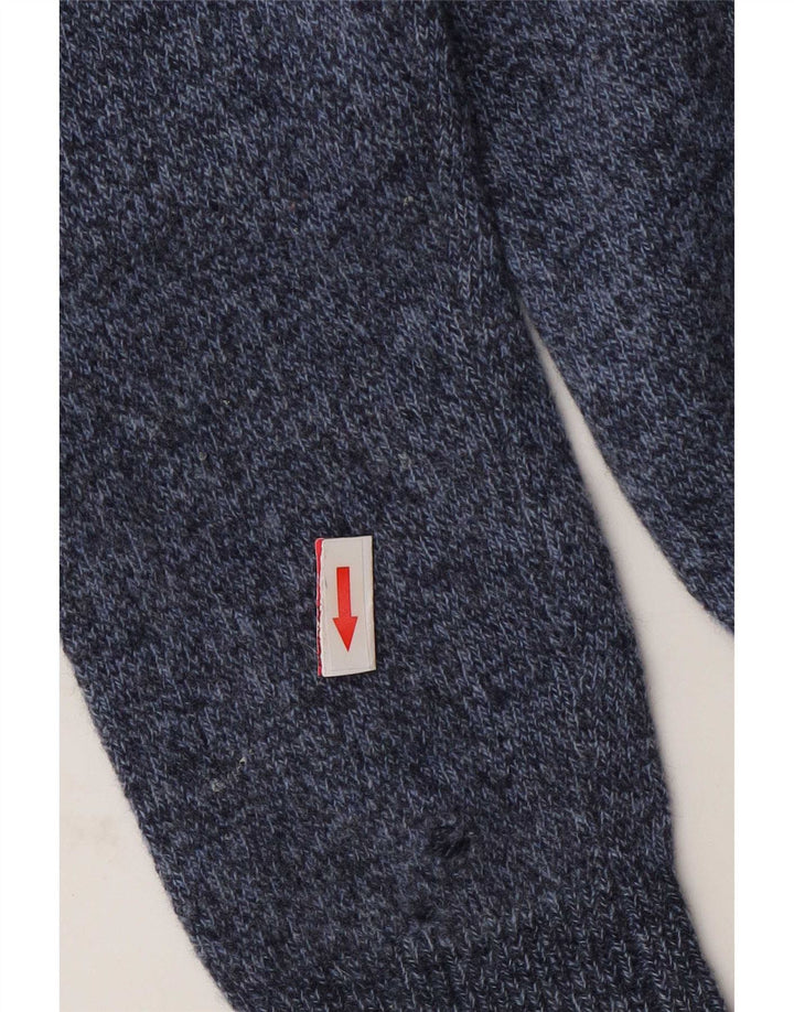 Jack Wills Herren-Pullover mit Rundhalsausschnitt, groß, blau gesprenkelte Wolle