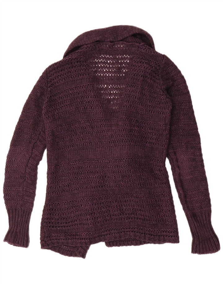 Zara Damen-Cardigan-Pullover UK 14 Mittellila Acryl