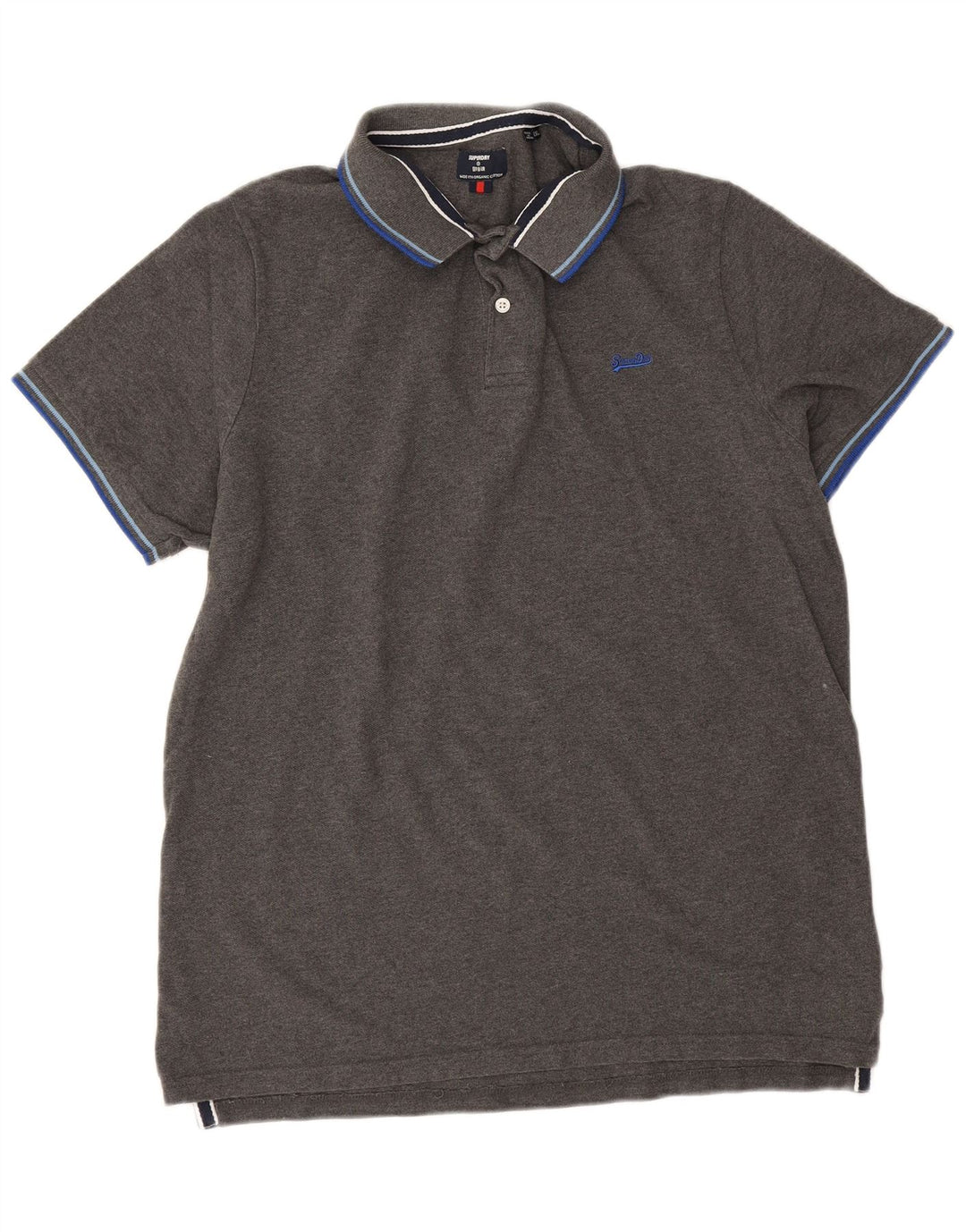 Superdry Herren-Poloshirt 2XL aus grauer Baumwolle
