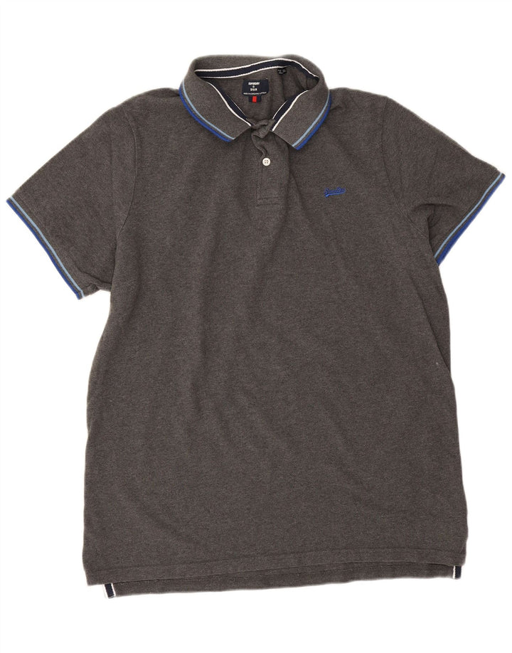 Superdry Herren-Poloshirt 2XL aus grauer Baumwolle