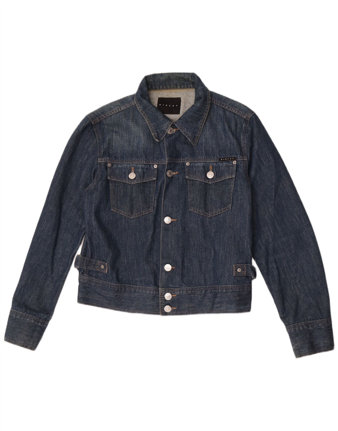 Sisley Herren Jeansjacke UK 38 Mittelblaue Baumwolle