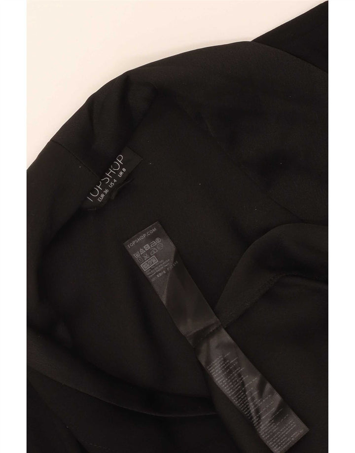 Topshop Damen Wickelkleid UK 8 Small Schwarz Polyester