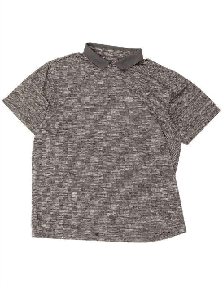 Under Armour Herren Poloshirt 2XL Grau gestreift