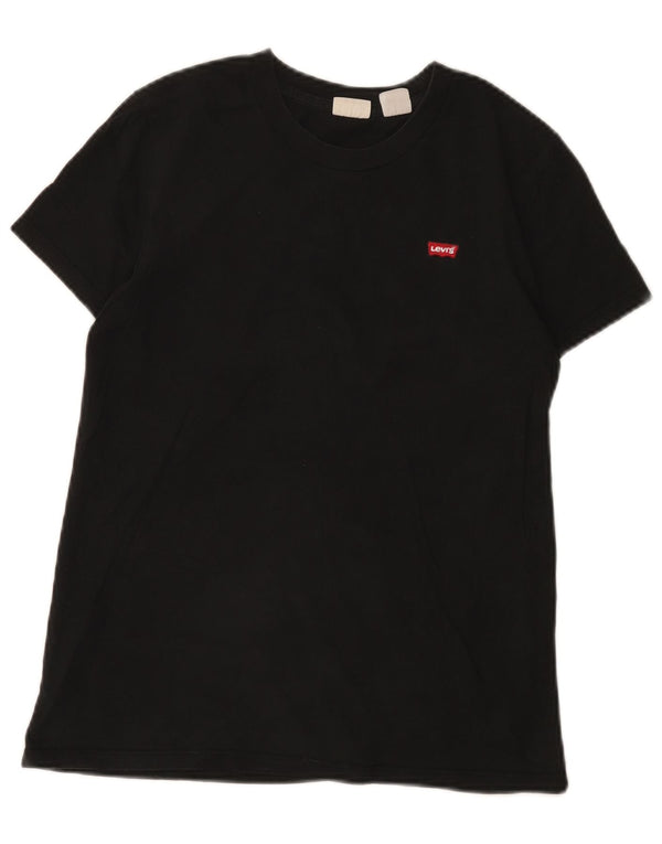 Levi's Damen T-Shirt Top UK 10 Small Schwarz Baumwolle