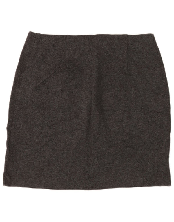 Marks & Spencer Damen Midirock UK 14 Large W34 Grau Viskose Klassisch