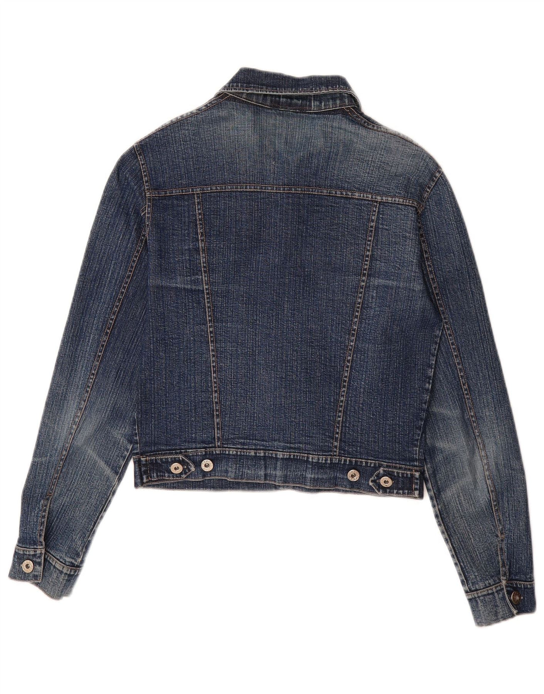 VINTAGE Womens Denim Jacket UK 12 Medium Blue