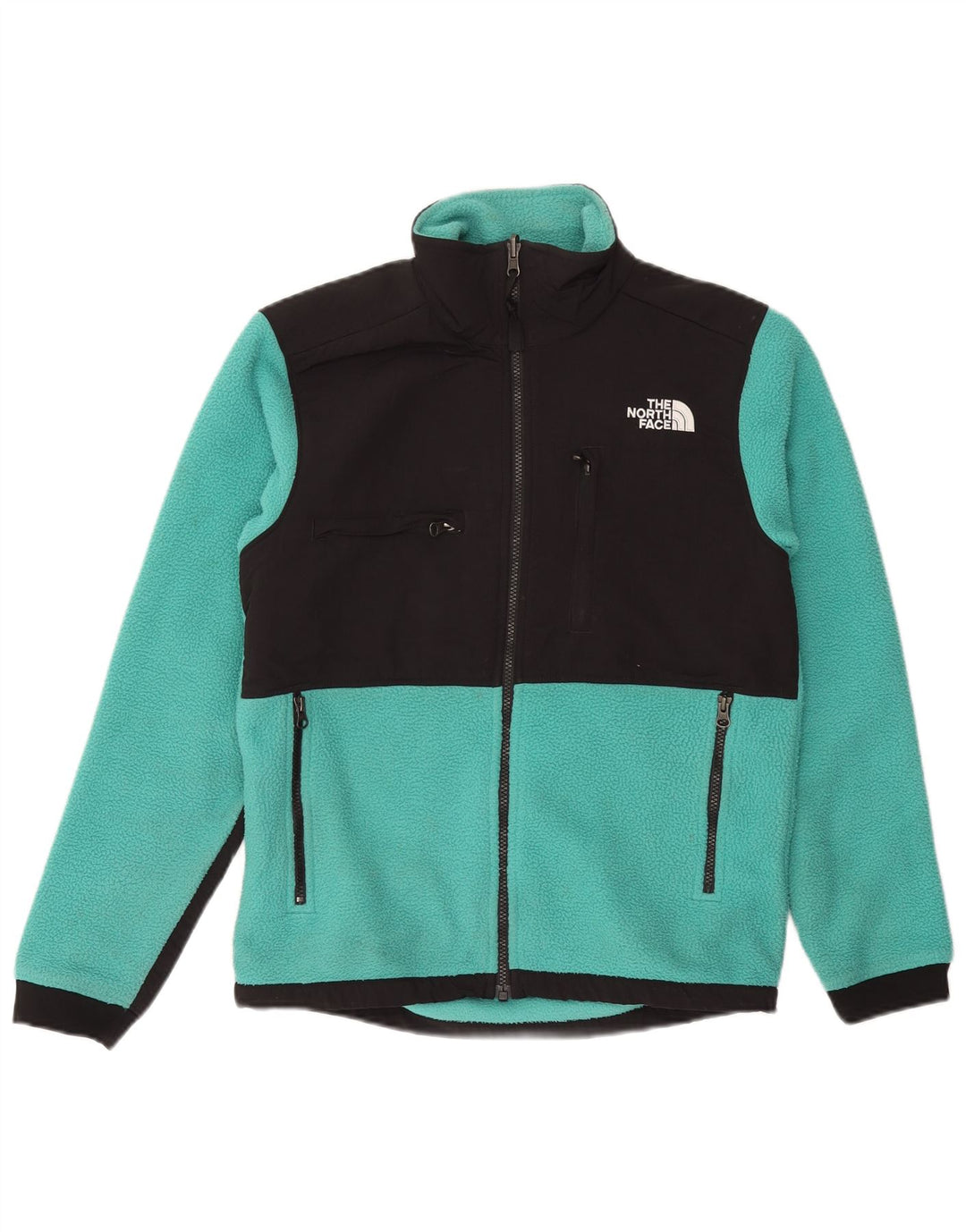THE NORTH FACE Herren Fleecejacke UK 36 Small Türkis Farbblock