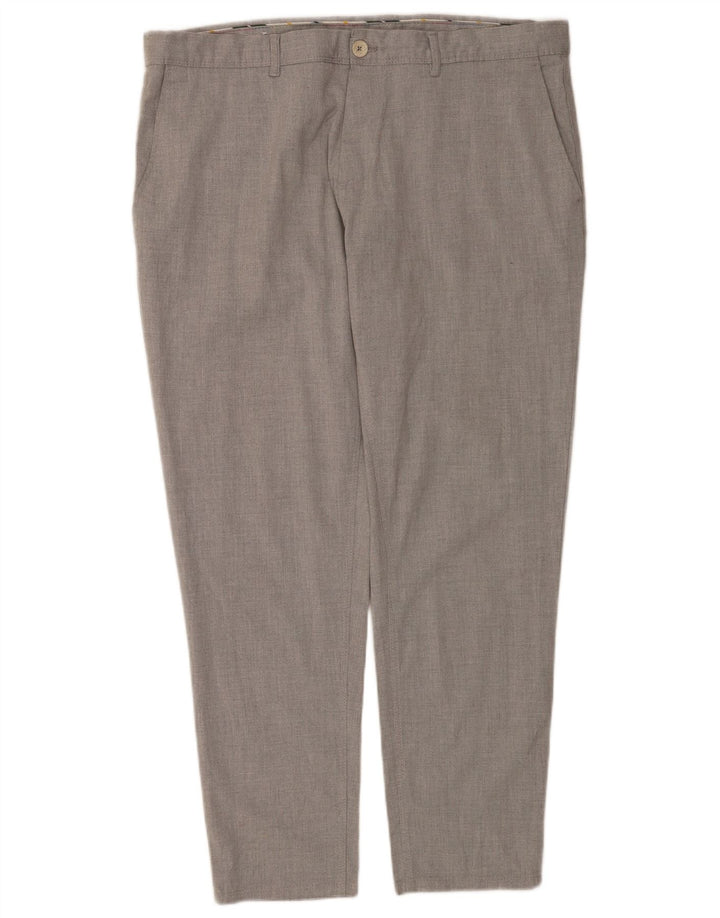Zara Slim Chino-Hose für Herren, EU 48, XL, W38, L29, Grau, Polyester