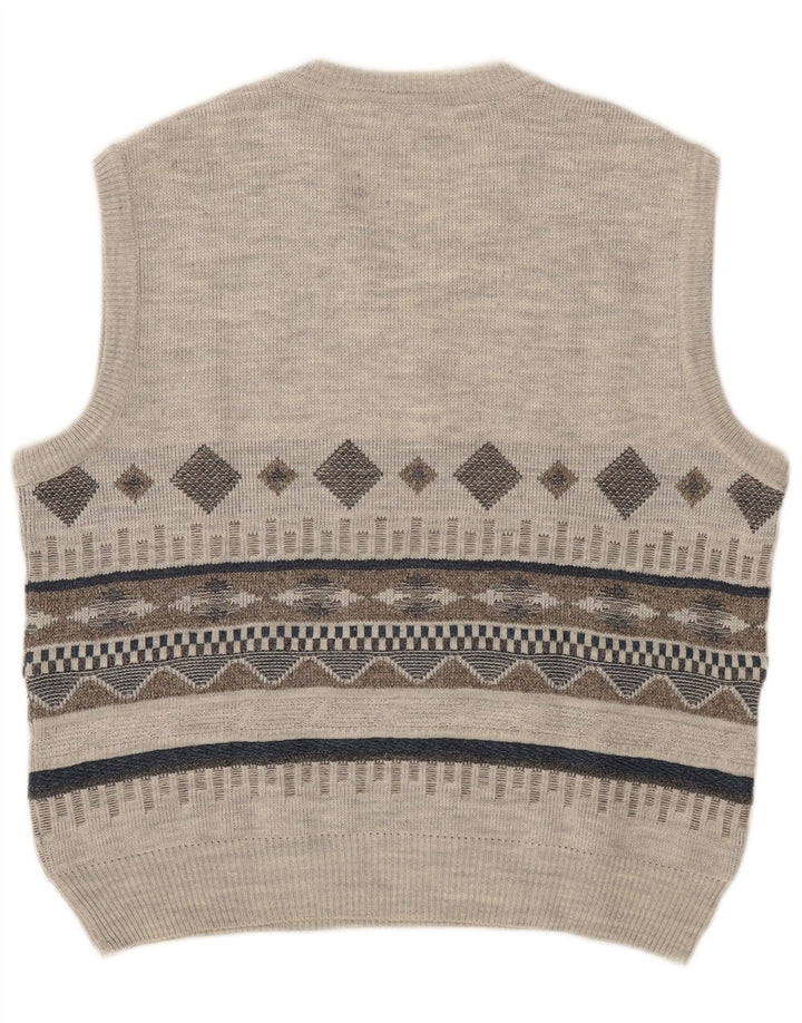 C&A Herren-Canda-Weste-Tanktop, großes graues geometrisches Acryl