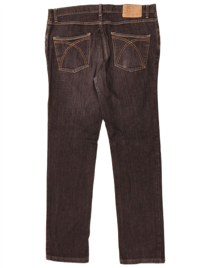 Benetton Herren Slim Jeans W36 L31 Schwarz