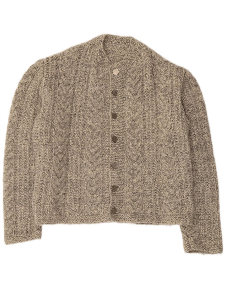 Vintage Herren Cardigan Pullover Groß Grau