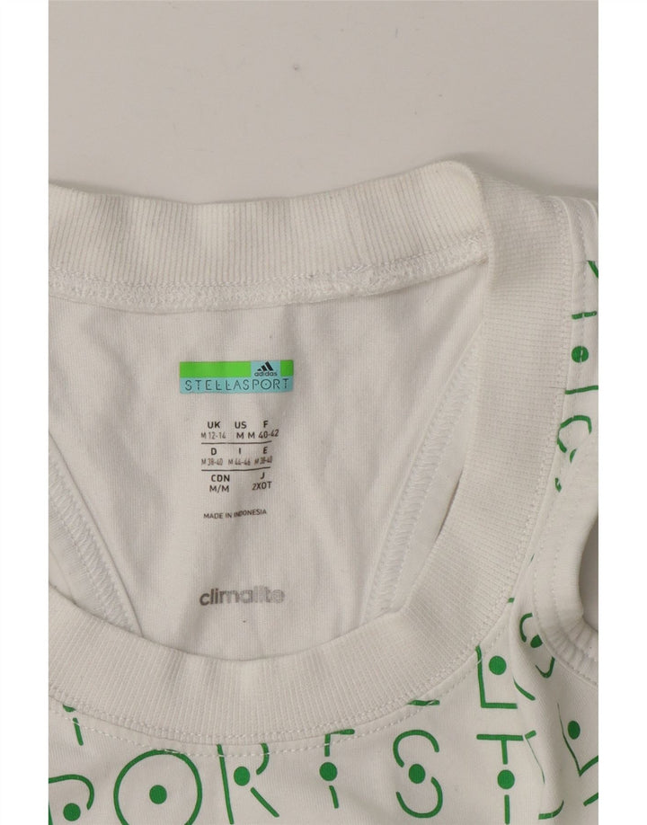 Adidas Damen Stella Graphic Vest Top UK 12/14 Medium Weiß