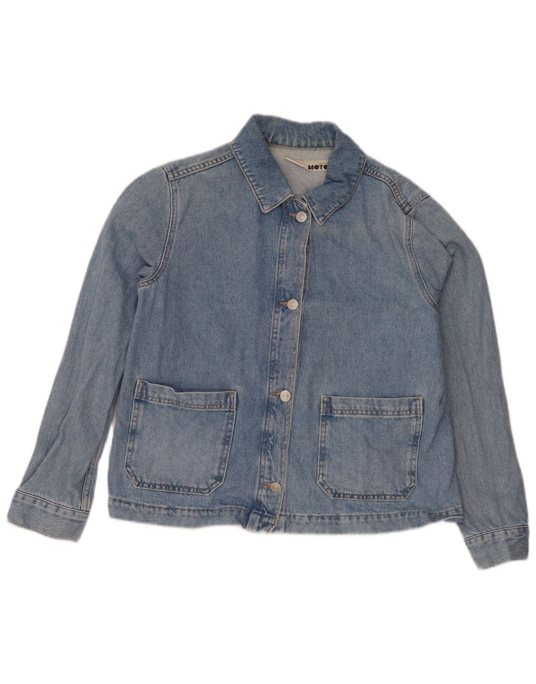 Topshop Damen Jeansjacke UK 8 Small Blaue Baumwolle