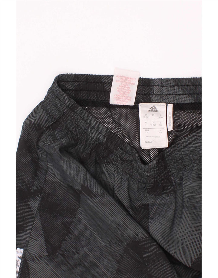 Adidas Climalite Sportshorts für Jungen, 13–14 Jahre, graues geometrisches Polyester